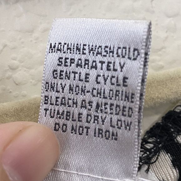 Chico's Dress Womens Size 1 Medium Travelers Faux Wrap Midi Black White - Picture 7 of 7